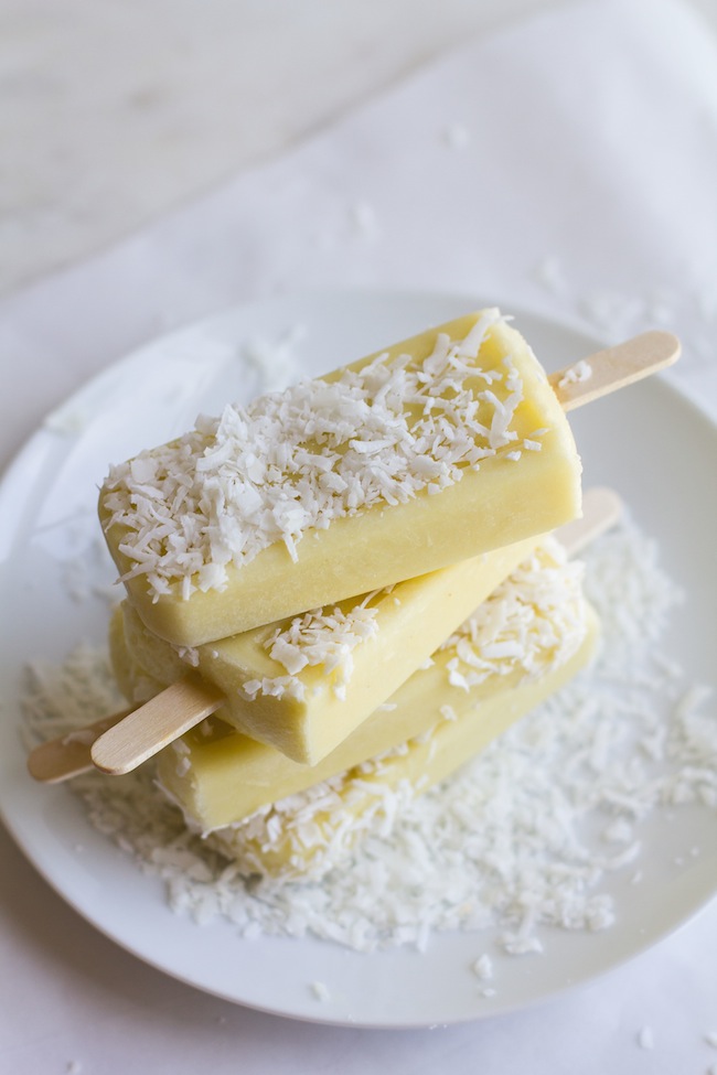 The World's Best Pineapple Coconut Popsicles lark & linen